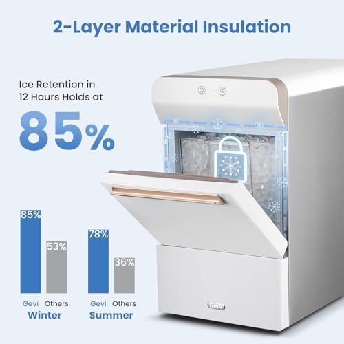 V2.0 Nugget Ice Maker for Home Kitchen Office (17.3"D x 9.7"W x 16.7"H / White)