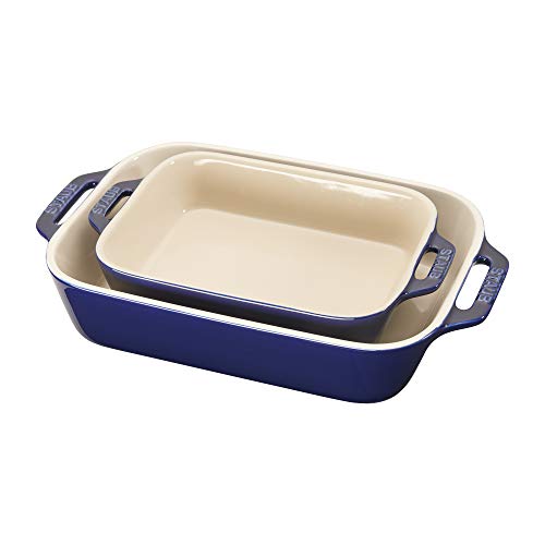 2 Pc Rectangular Ceramic Baking Dish Set