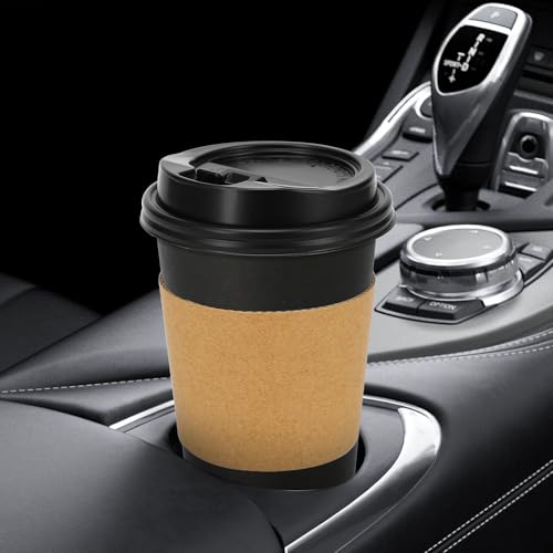 500 Pack 16 oz Disposable Coffee Cups With Lids and Sleeves (Black / 16oz-500Pack)