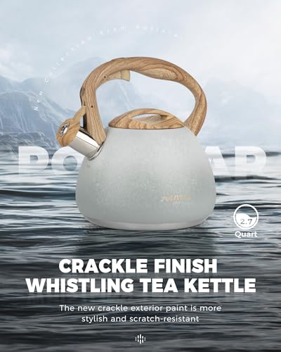 POLIVIAR Tea Kettle (2.7 Quarts / Crackle-Grey)