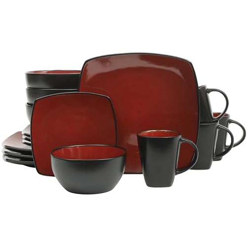 Soho Lounge Square 16 (Service for 4 (16pcs) / Red/Black (Soho Lounge))