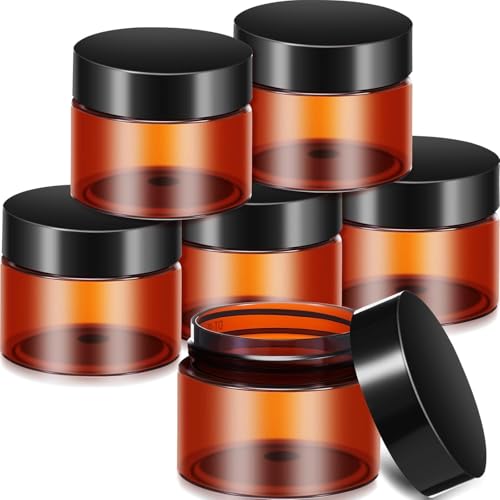 6 Pack 4 oz Plastic Jars Containers with Lids Wide (6 Count)