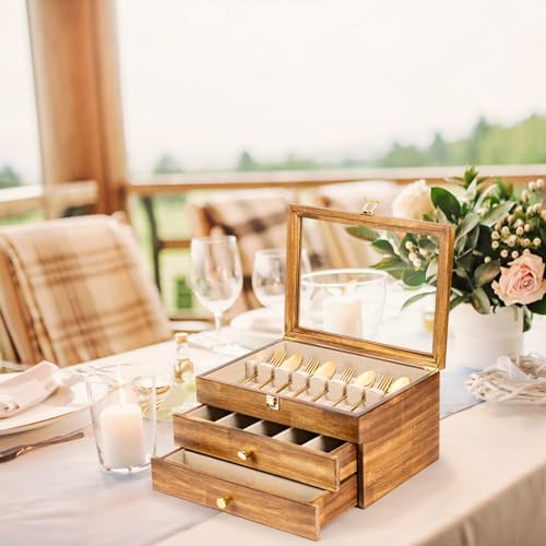 Silverware Box (3 Layer Carbonized Black)