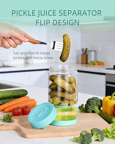 Pickle Jar with Strainer Flip (03-Blue / 37oz 1pc)