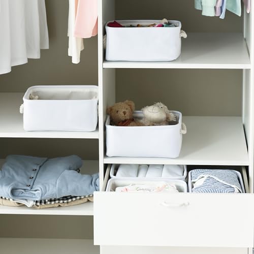 Storage Basket for Organizing (White Color / 6PCS/Small -11.8Lx7.9Wx5.2H)