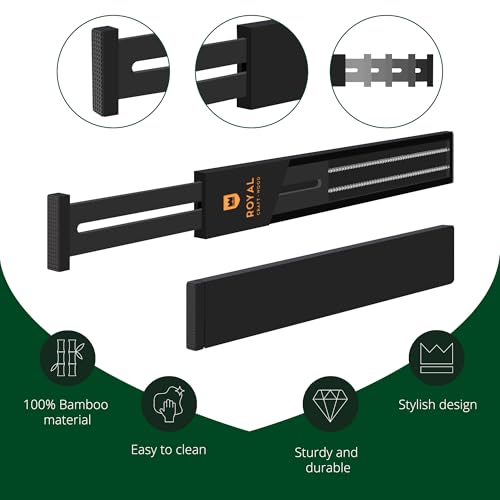 Bamboo Drawer Dividers Organizers (Large (up to 22") / Black)