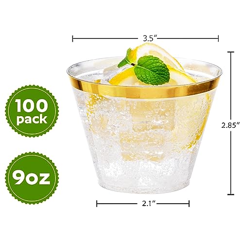 Heavy Duty Plastic Cups (9-Gold-100)
