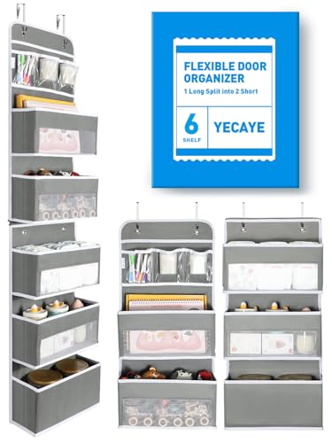 Over the Door Storage Organizer for Nursery Closet 6 Tier Grey (Grey / 6 Tier)