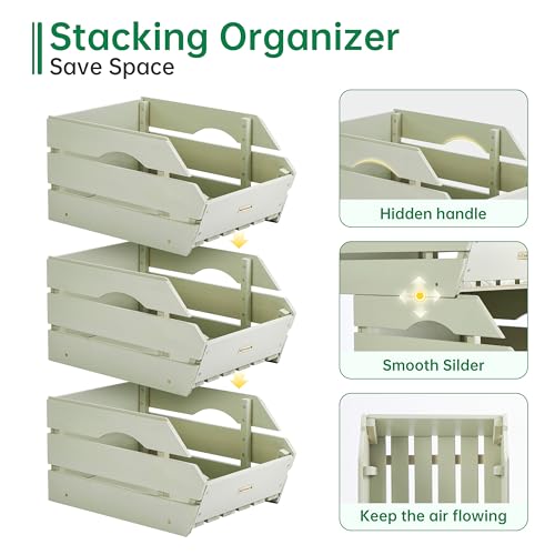 Wood Potato Onion Storage Bins (Pebble Gray)