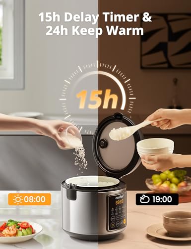 Small Rice Cooker with 10 (4 Cups Uncooked_10 Presets)