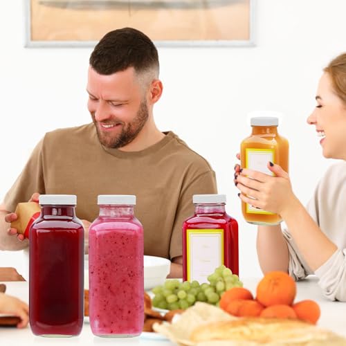 16 oz Juice Bottles with Lids (16 Ounces)