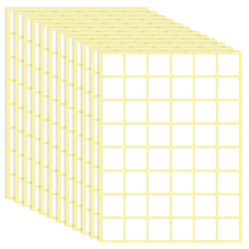 1440 Pcs Blank Date Labels 1" X 1" Labels Stickers for Organizing Square Writable White Labels Food Labels for Jars Boxes File Folders Envelopes School Office Kitchen (1440 Count)
