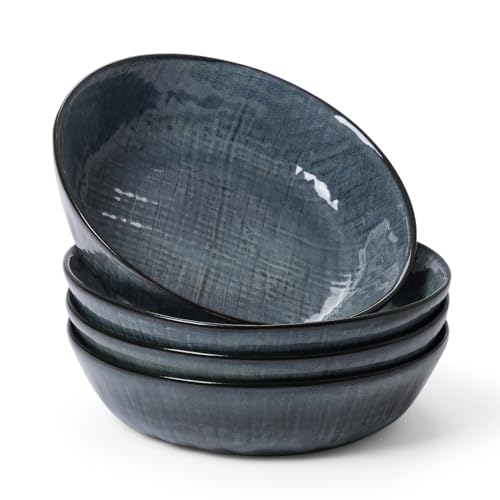 Moonlight 8.5 Inch Pasta Bowls Set of 4 (Dark Blue / Moonlight)