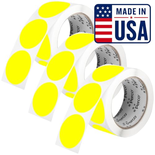 Neon Yellow Perforated Round Circle Dot Sticker 2 (Neon Yellow / 2 Inch)