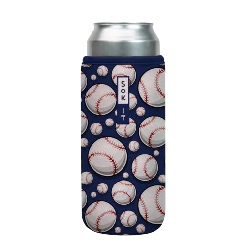 CanSok Sleeve for Beer & Soda Insulated Neoprene Cover (Baseball / 25oz Can Sleeve)