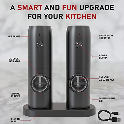 Electric Salt and Pepper Grinder Set of 2