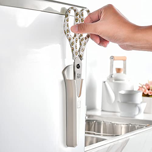 Kitchen Scissors Heavy Duty Kitchen Shears with Magnetic Holder Made with Japanese Steel 4034 (White/Chick)
