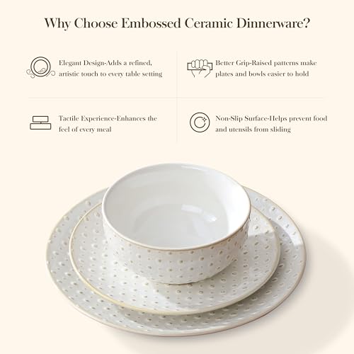 16 Pieces Dinnerware Set (White / Service for 4 (16 Pcs))