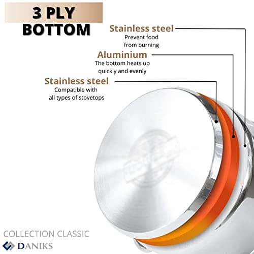 Classic 6.5 Quart Stainless Steel Stock Pot with Glass Lid (6 Quarts)