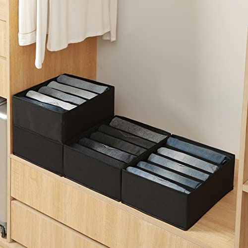 Jeans Pants Organizer for Closet (Black / 5 Grids)