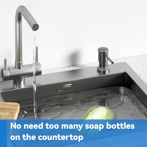 Dish Soap Dispenser (Gray / With Bottle)