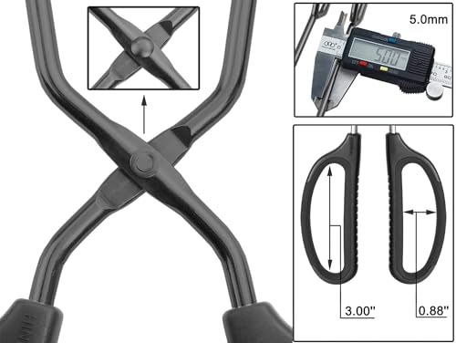 Stainless Steel Kitchen Scissor Tongs 10" and 12" Set (10-Inch + 12-Inch / Black)