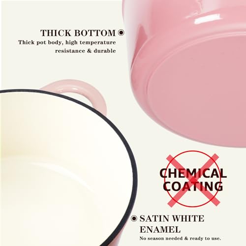 Enameled Cast Iron Dutch Oven (5.5 Quart / Pink)