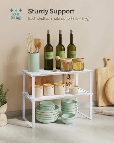 Cabinet Organizer Shelf (Cloud White + Snow White / 2*L (5.4"H) + 2*L (6.2"H))