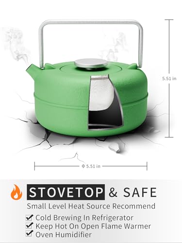 Teapot with Removable Infuser (0.8 Quarts / Green Cylinder)