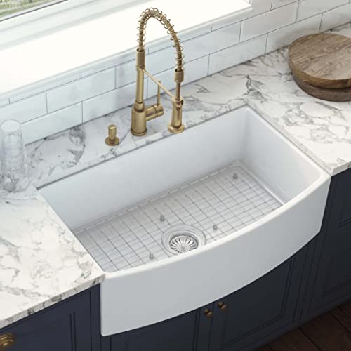 33 in White Bow (33 Inch - Curved - Single Bowl)