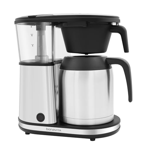 8 Cup Drip Coffee Maker Machine (Black, Silver)