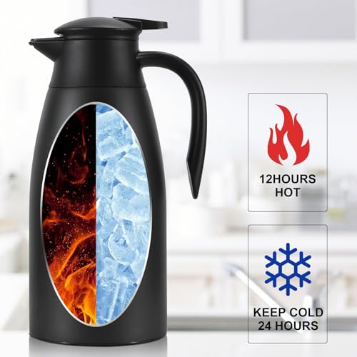 70 oz Thermal Coffee Carafe (black+red / 70 Ounces)