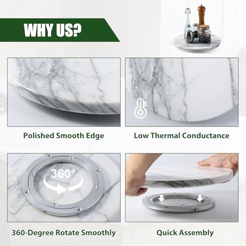 Marble Lazy Susan (Arabescato White / 12")