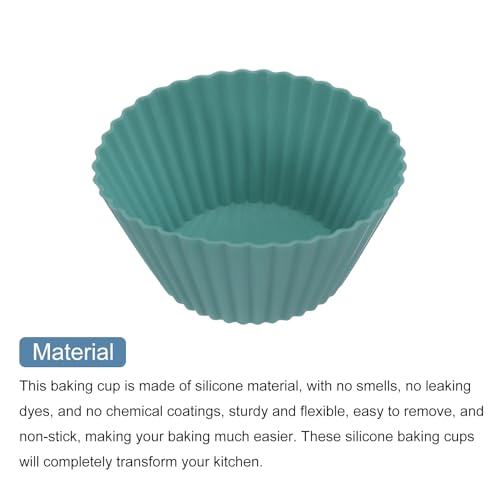 12Pcs Silicone Cupcake Liners (Dark Green / 2.8")