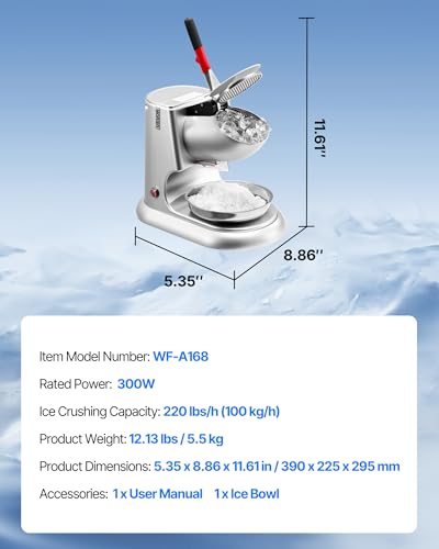 Ice Crusher Machine (Silver / 220LBS/H-Heightened)