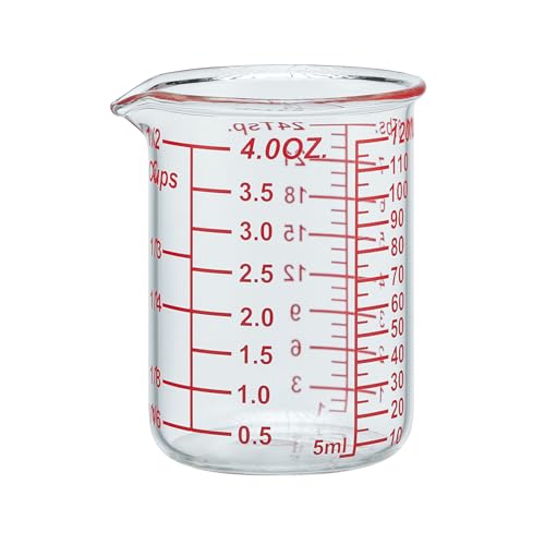4 oz 120 ml Glass Measuring Cup with V (120 ML (4 Oz)-SINGLE)
