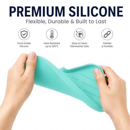 Silicone Soap Dish with Drain Spout (Mint / M(9.6"×5.3"))