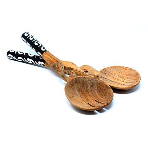 Olive Wood Salad Serving Set