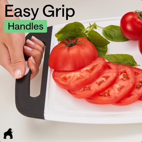 BPA Free Reversible Kitchen Cutting Board (Black/White / Large (Pack of 3))