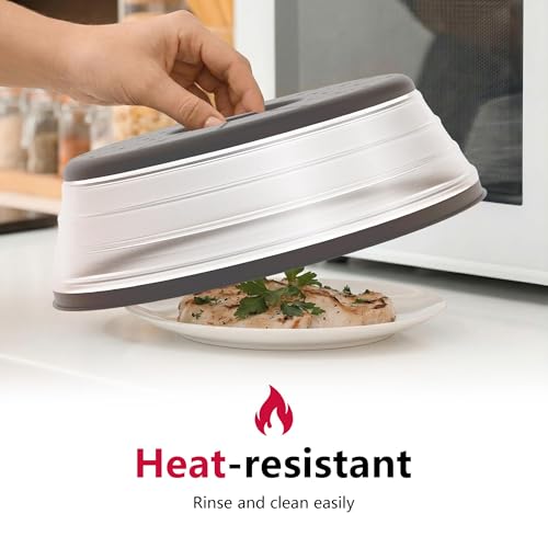 Microwave Splatter Cover Vented for Food with Hook Hole (Dark Gray / M(11"x3.26")-Pack of 1)