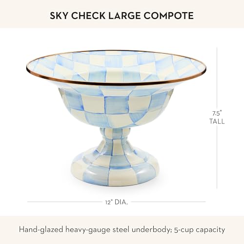 Enamel Compote (Large / Sky Check)
