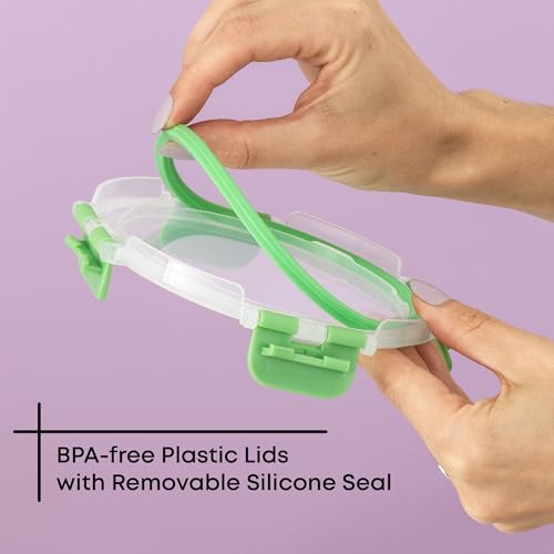 24pc Borosilicate Glass Storage Containers with Lids (Color Green)