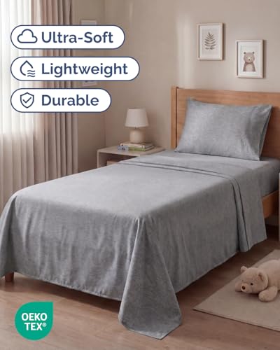 Twin Size 3 Piece Sheet Set (40 - Heathered Grey / Twin)