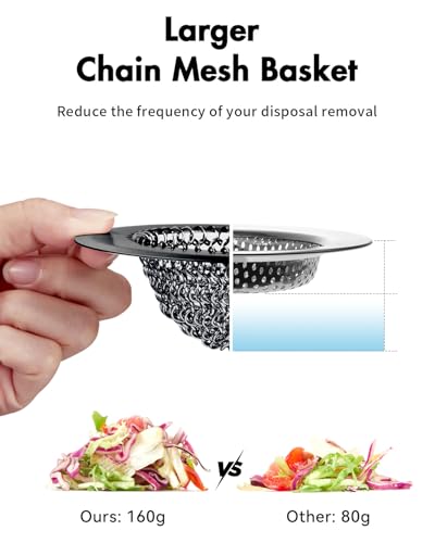 Reversible Kitchen Sink Drain Strainer (Black)