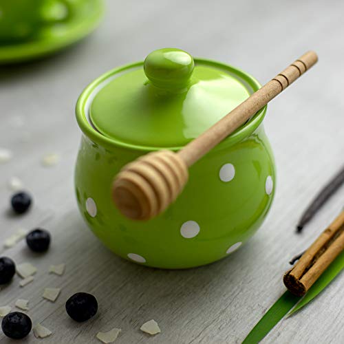 Ceramic Sugar Bowl with Lid (Green)