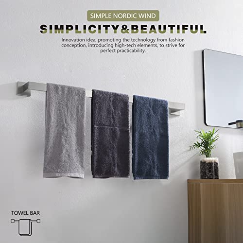 32 Inch Single Towel Bar (Brushed Steel / 32-Inch)