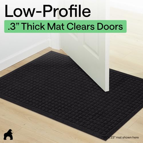 HydroABSORB Door Mat for Indoor Outdoor Use (Black / 29" X 17")
