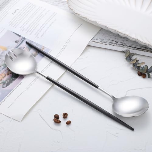 Salad Servers (Black/Silver)