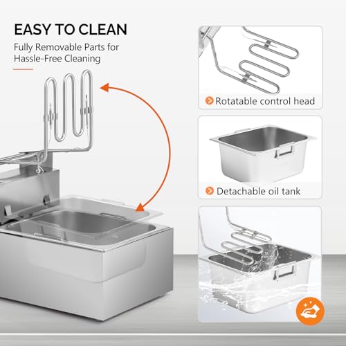 11.4QT Electric Deep Fryer with Basket & Lid