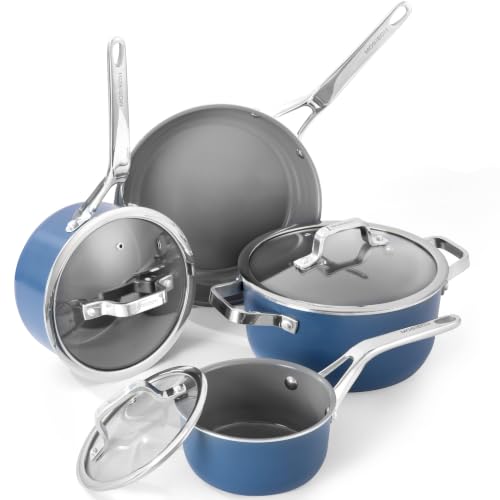 7 Piece Ceramic Cookware Set (Blue / 7pc set)